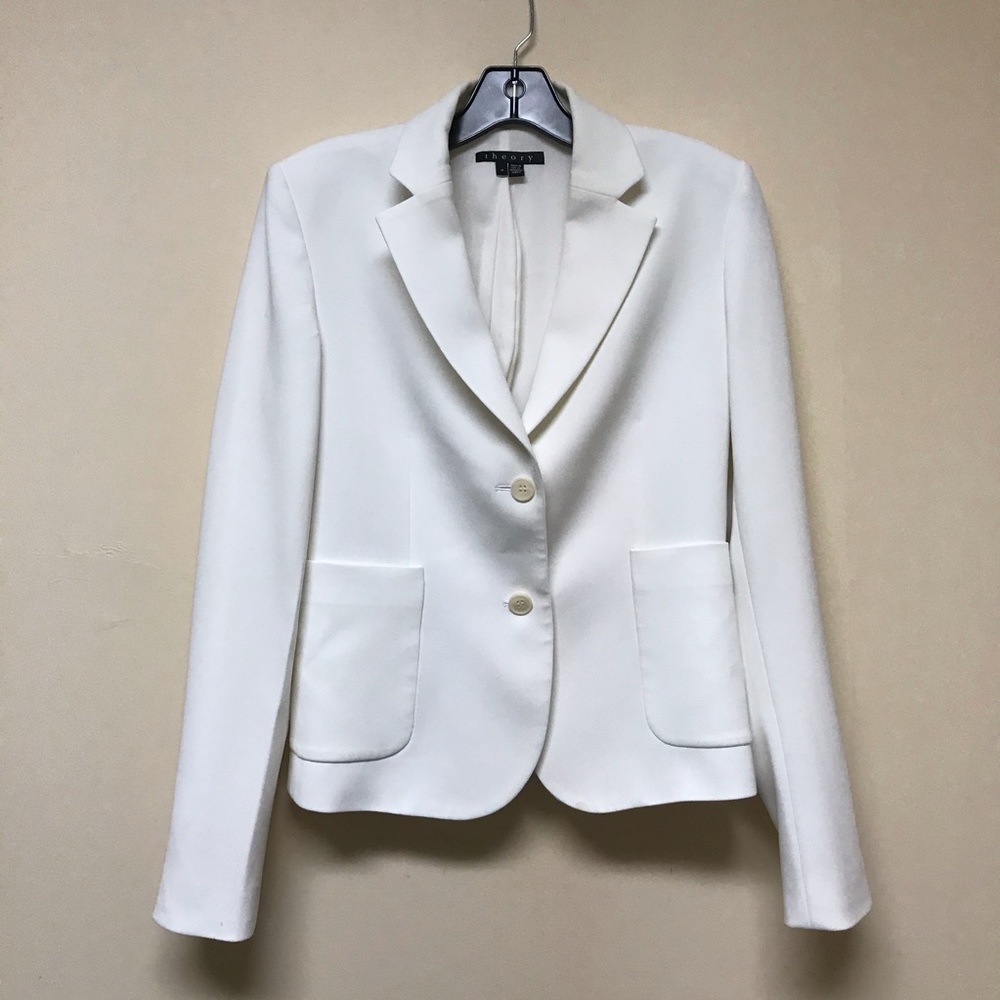 Theory Patch Pocket Blazer Winter White - image 1